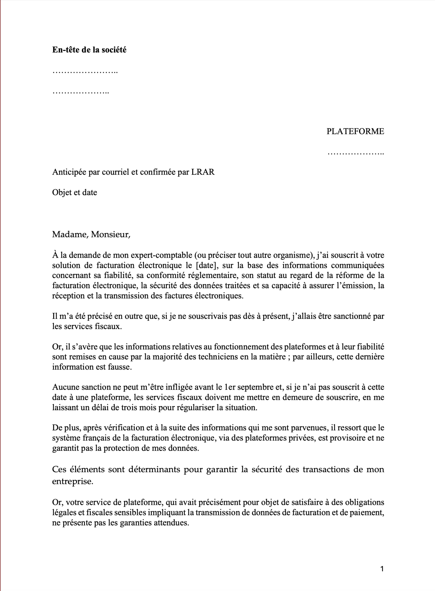 Annulation inscription plateforme fact elect