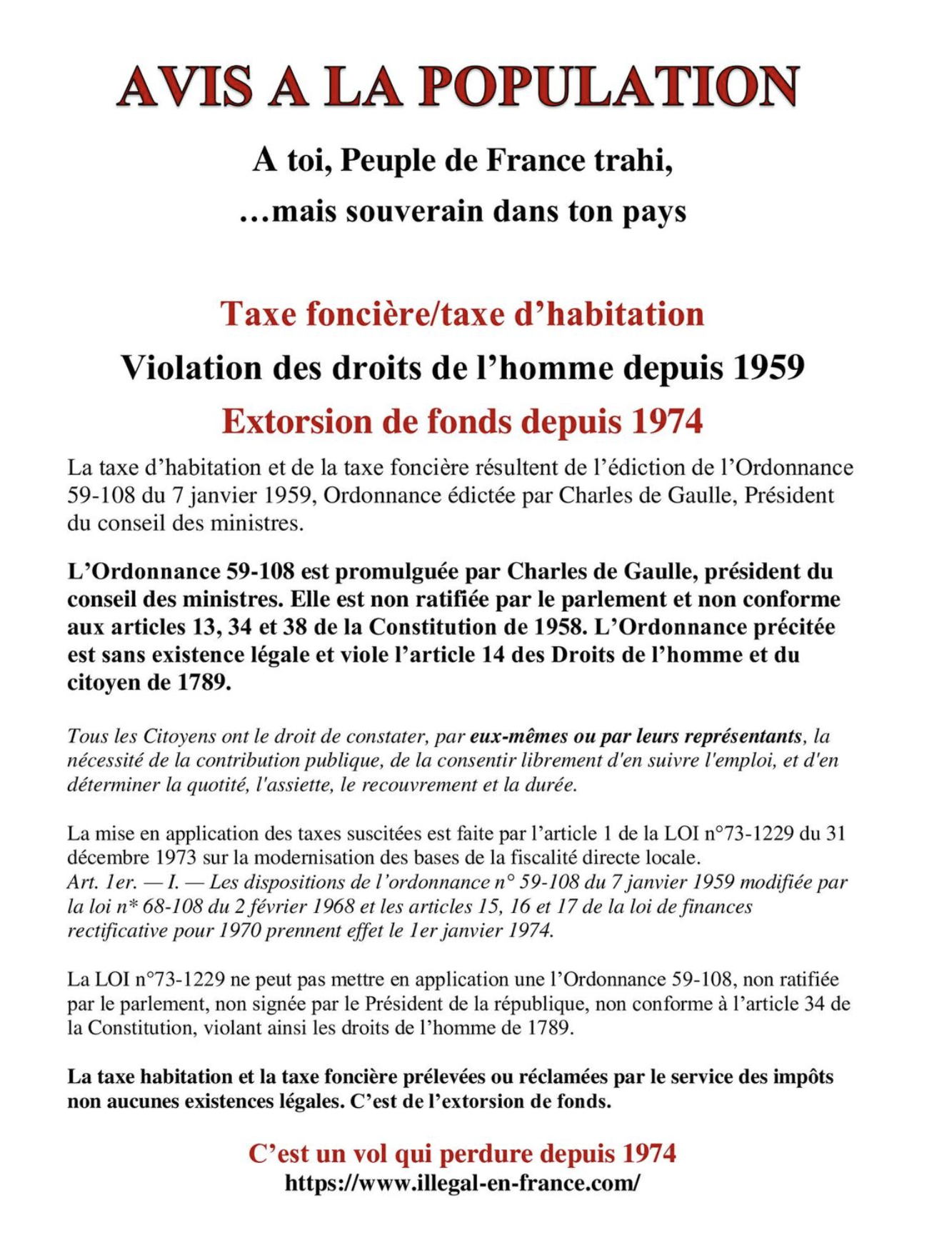 Avis taxes foncieres habitation