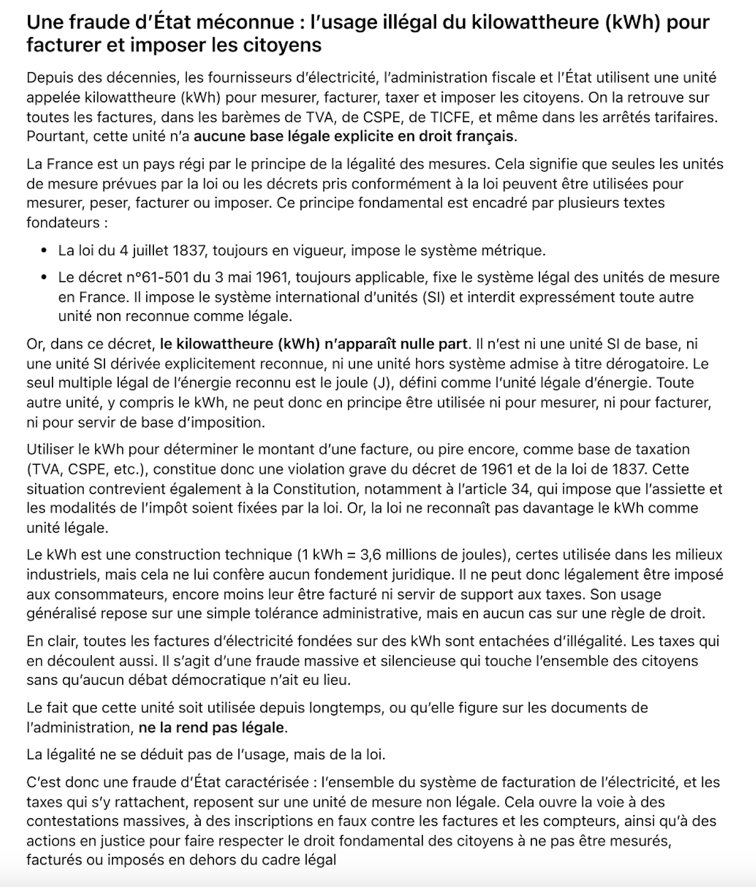 Edf usage frauduleux du kwh