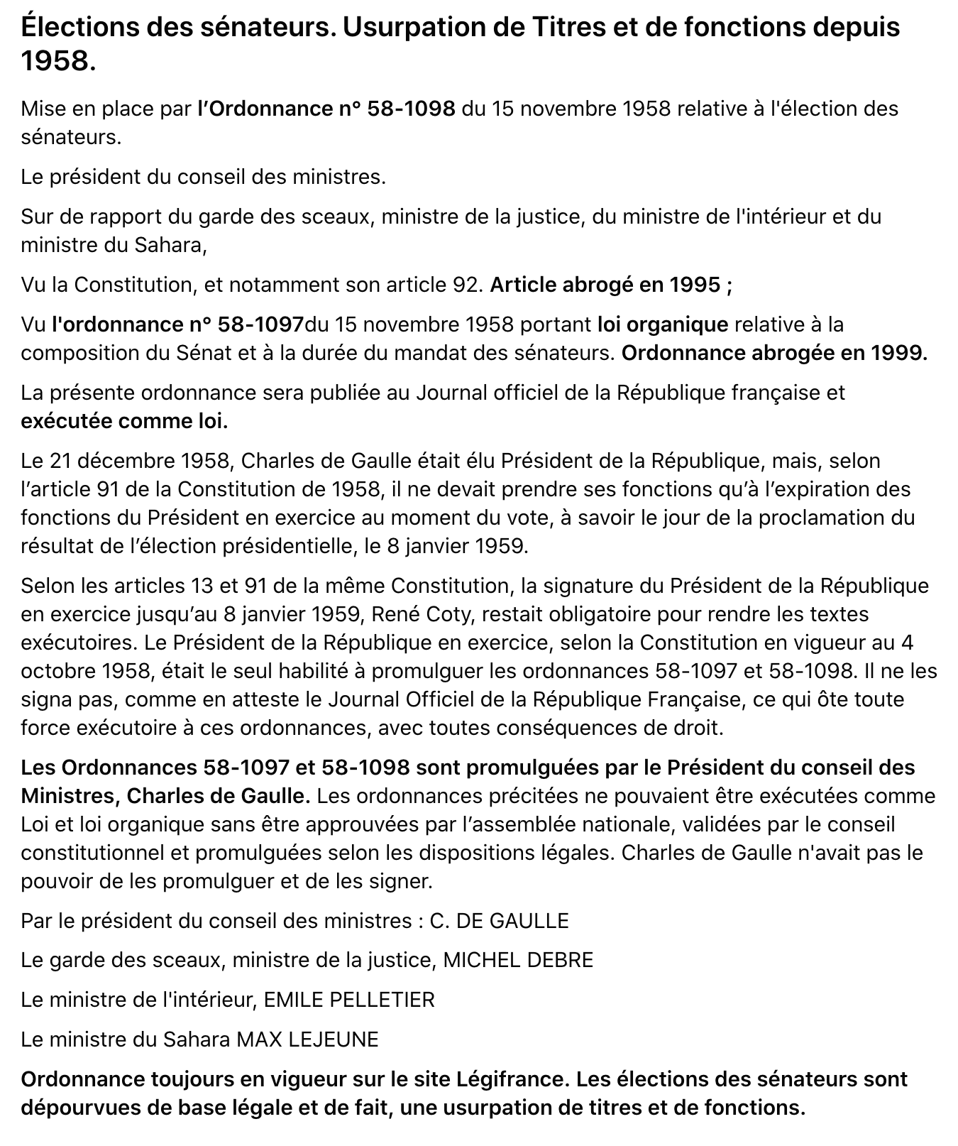 Election des senateurs