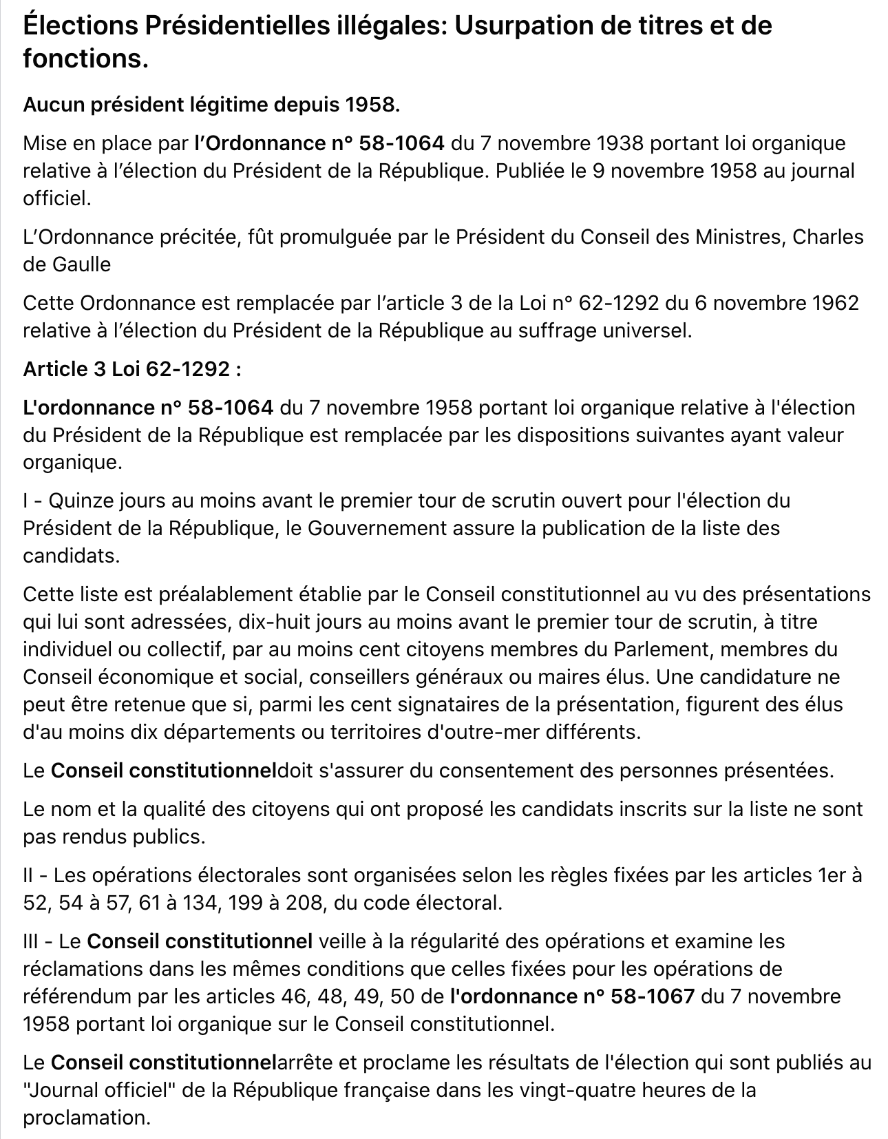 Elections presidentielles