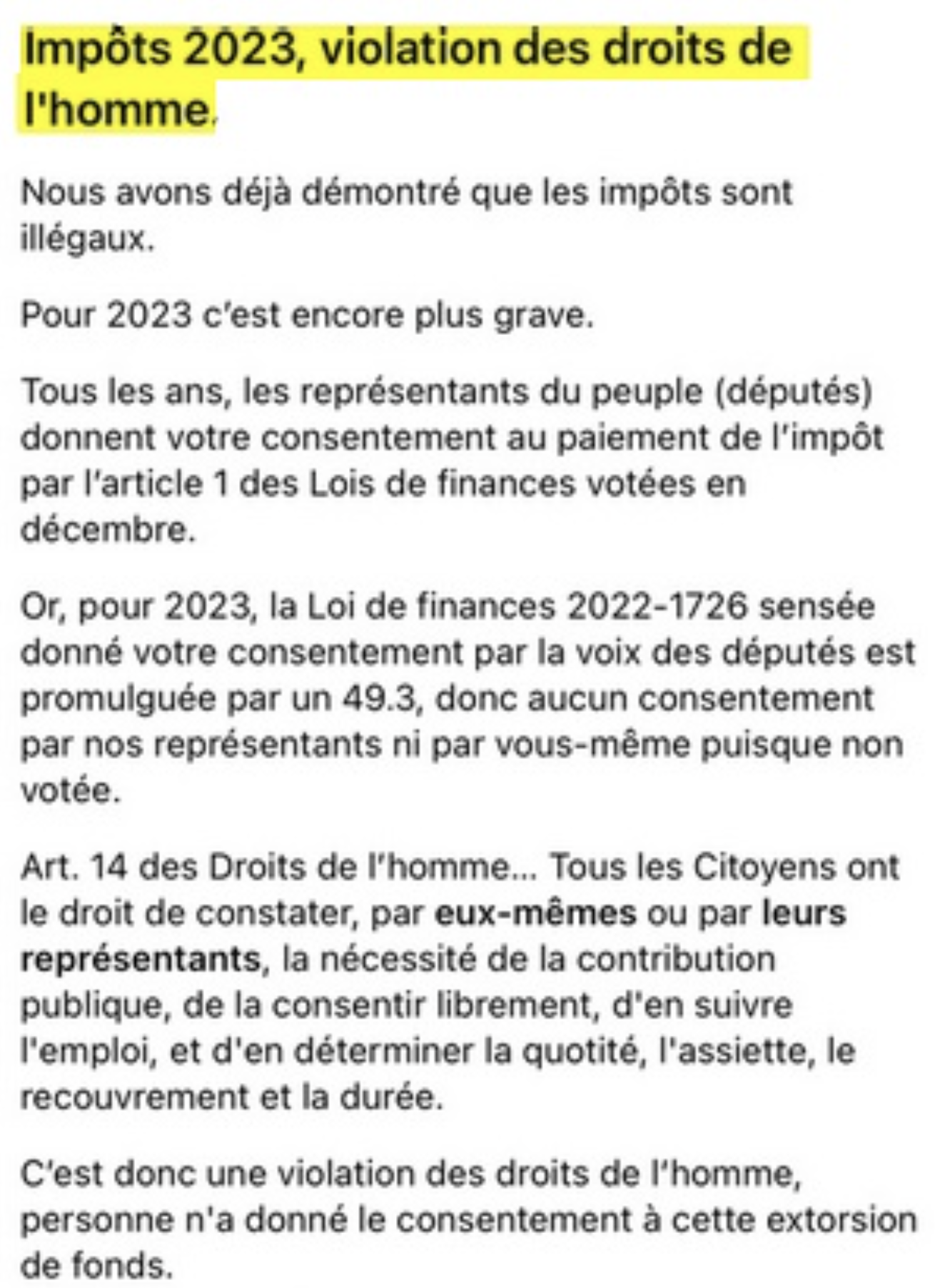 Impots 2023 violes par le 49 3