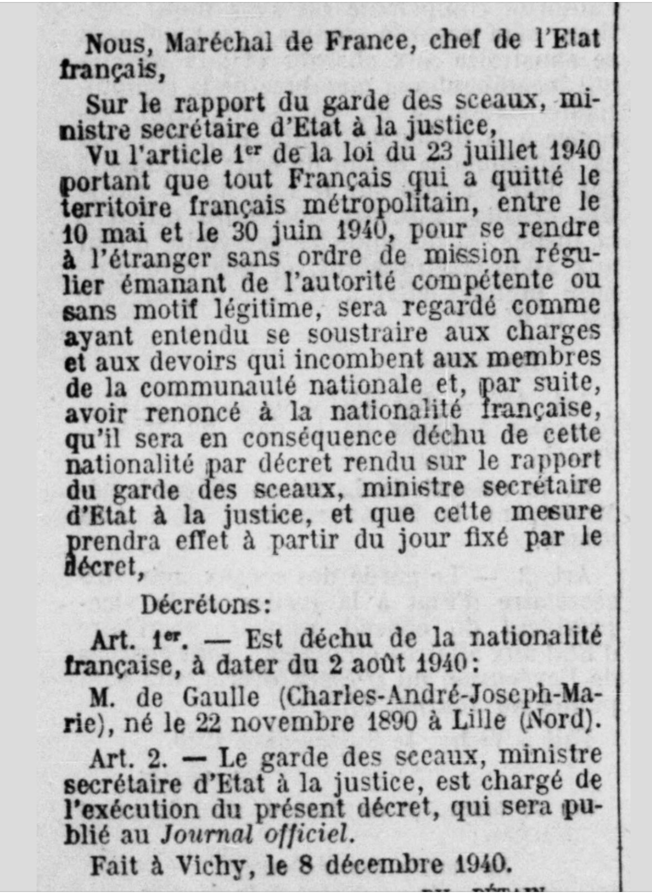 Petain de gaulle jo